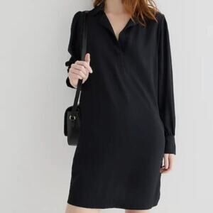 J Crew Long-sleeve shift dress in crepe SMALL / BLACK